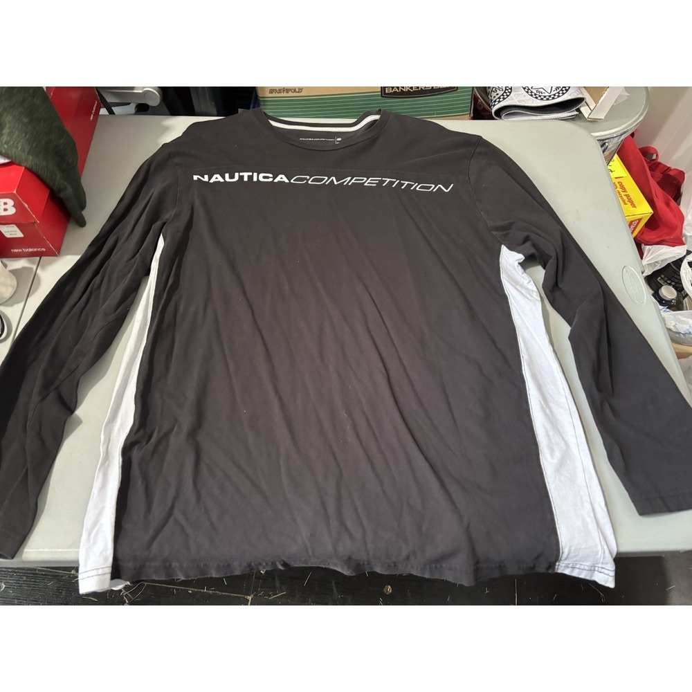 Nautica‎ Competition Original Fit Pull Over Black Long Sleeve Shirt XXL
